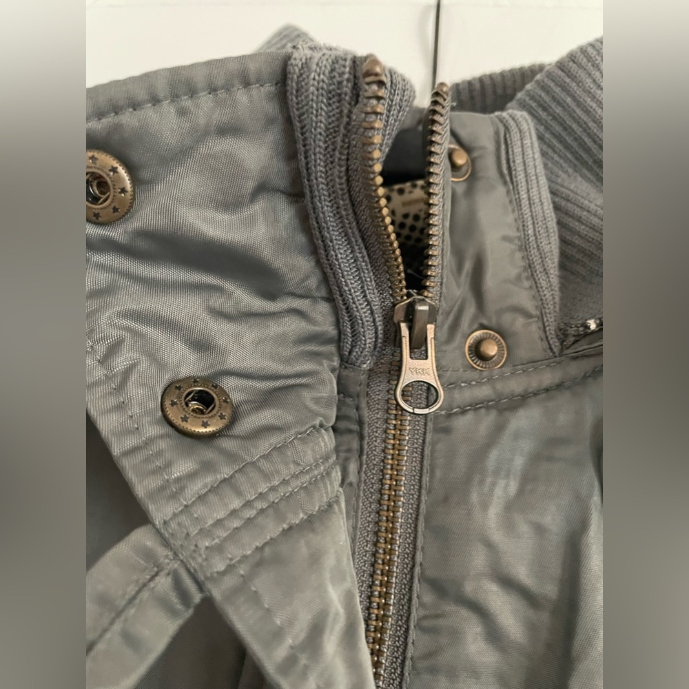 Zip up Button up Hooded Jacket - Picture 3 of 12